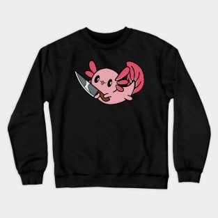 Axolotl with knife! Crewneck Sweatshirt